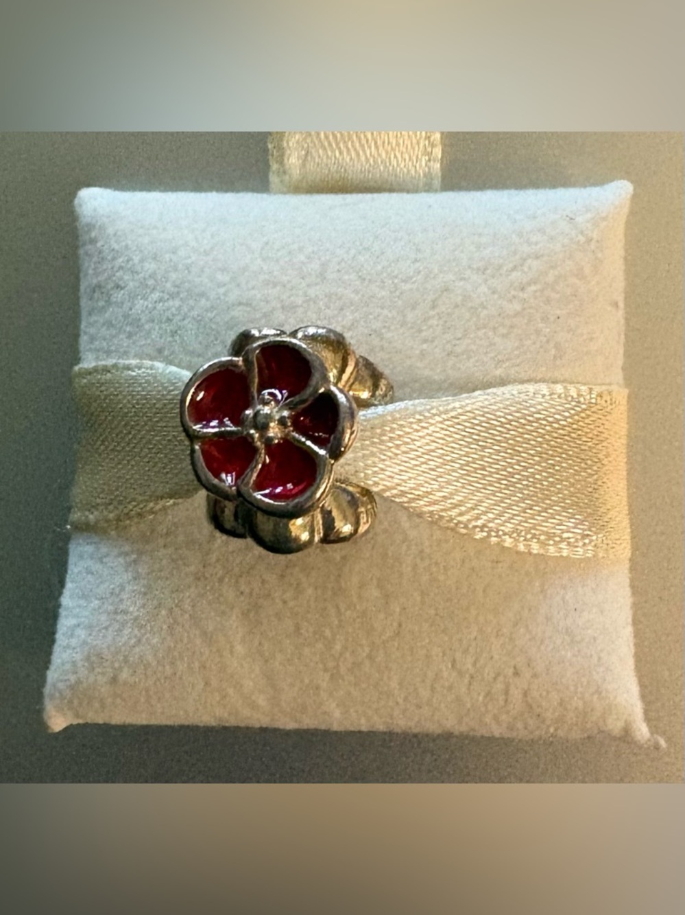 Pandora 790897EN07 Red Poppy Sterling Silver Enamel Charm